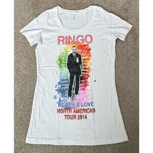 Ringo Starr Peace & Love North American Tour 2014 T Shirt Womens XL Band Tee
